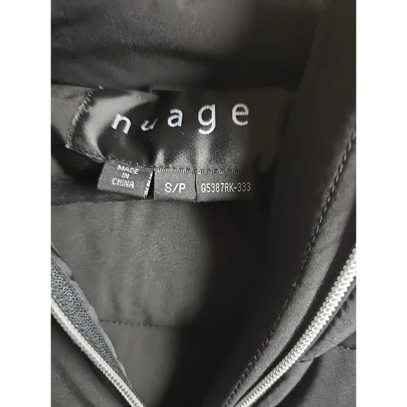 NuAge Women's Jacket Sz S/P Regular Stretch Puffer Coat w Removable Hood Black - Picture 3 of 15